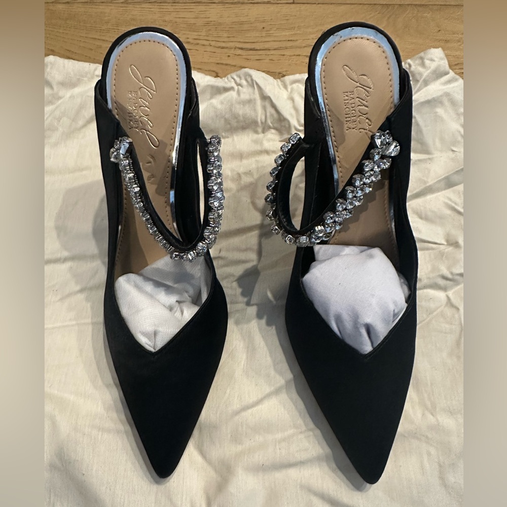 Badgley Mischka Jewel Embellished Black Heels